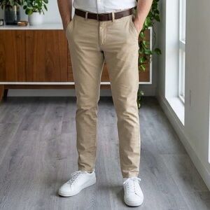 Simons DJAB "Vision" Organic Cotton Slim Fit Chinos – Tan – Size 32 Khaki
